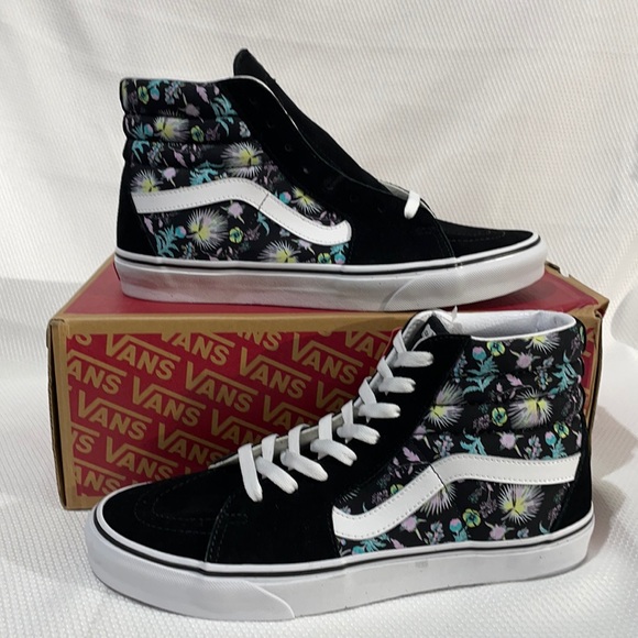 Vans Sk8 Hi paradise floral black true white men’s size 9 or women’s size 10.5